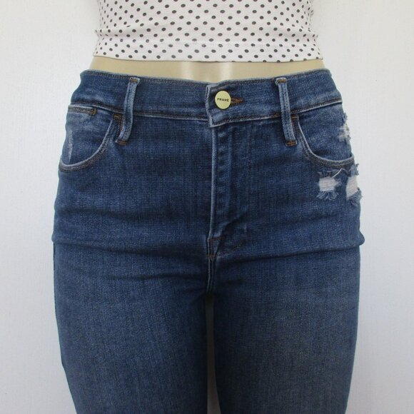FRAME Denim Jeans Size 28 Le High Skinny Distressed - Picture 3 of 13